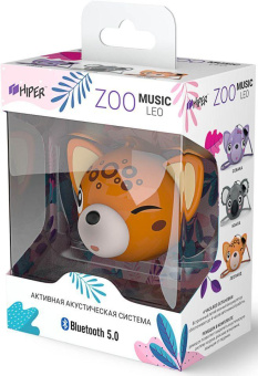Колонка порт. Hiper Zoo Music Леопард оранжевый 3W 1.0 BT 10м 400mAh (без.бат) (H-OM4) от магазина РЭССИ