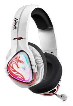 Наушники с микрофоном A4Tech Bloody MR720 белый/красный мониторные BT/Radio оголовье (MR720 NARAKA) от магазина РЭССИ