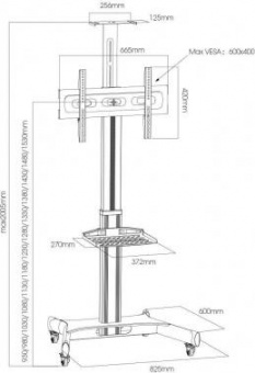 Подставка для телевизора Arm Media PT-STAND-11 черный 32"-65" макс.40кг напольный фиксированный от магазина РЭССИ