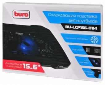 Подставка для ноутбука Buro BU-LCP156-B114 15.6"357x265x33мм 1xUSB 1x 140ммFAN 345г металлическая сетка/пластик черный от магазина РЭССИ
