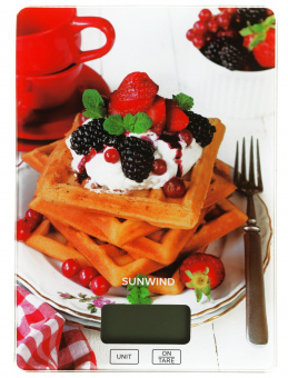 Весы кухонные электронные SunWind SWS100 макс.вес:5кг рисунок/вафли от магазина РЭССИ