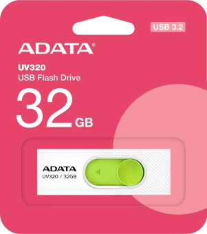 Флеш Диск A-Data 32GB UV320 AUV320-32G-RWHGN USB3.2 белый/зеленый от магазина РЭССИ