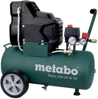 Компрессор поршневой Metabo Basic 250-24 W OF безмасляный 120л/мин 24л 1500Вт зеленый от магазина РЭССИ