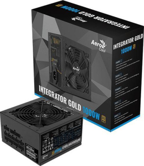 Блок питания Aerocool ATX 1000W Integrator Gold Gen.5 80+ gold (20+4pin) APFC 120mm fan LED 8xSATA Cab Manag RTL от магазина РЭССИ