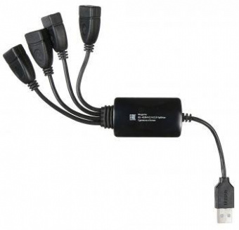 Разветвитель USB 2.0 Buro BU-HUB4-0.3-U2.0-Splitter 4порт. черный от магазина РЭССИ