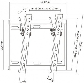 Кронштейн для телевизора Ultramounts UM831TW белый 17"-43" макс.35кг настенный наклон от магазина РЭССИ