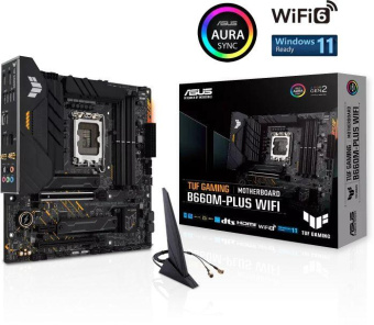 Материнская плата Asus TUF GAMING B660M-PLUS WIFI Soc-1700 Intel B660 4xDDR5 mATX AC`97 8ch(7.1) 2.5Gg RAID+HDMI+DP от магазина РЭССИ