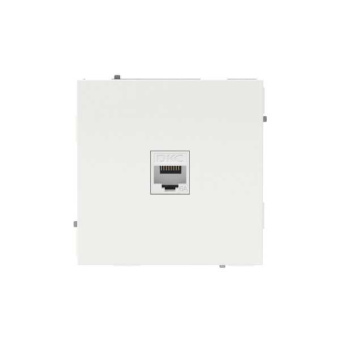 Компьютерная розетка RJ-45 без шторки, кат.6А одинарная,KANT, белая магнолия от магазина РЭССИ