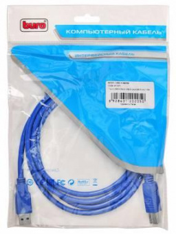 Кабель Buro USB3.0-AM/BM USB A(m) USB B(m) 1.8м синий от магазина РЭССИ