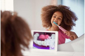 Зубная щетка электрическая Philips Sonicare For Kids HX6352/42 розовый от магазина РЭССИ