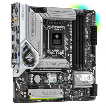 Материнская плата Asrock B760M STEEL LEGEND WIFI Soc-1700 Intel B760 4xDDR5 mATX AC`97 8ch(7.1) 2.5Gg RAID+HDMI+DP от магазина РЭССИ