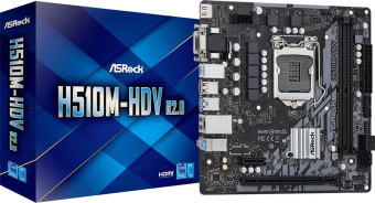 Материнская плата Asrock H510M-HDV R2.0 Soc-1200 Intel H510 2xDDR4 mATX AC`97 8ch(7.1) GbLAN+VGA+DVI+HDMI от магазина РЭССИ