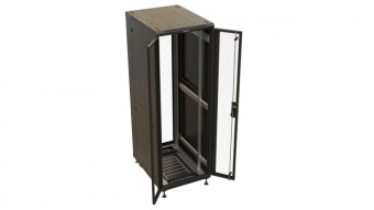 Шкаф серверный Hyperline (TTBR-3261-DD-RAL9004) напольный 32U 600x1000мм пер.дв.перфор. задн.дв.перфор. 2 бок.пан. 1000кг черный 84.2кг 1610мм от магазина РЭССИ