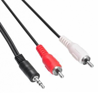 Кабель соединительный аудио Buro Jack 3.5 (m)/2хRCA (m) 5м. черный (BAAC010-5) от магазина РЭССИ