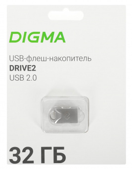 Флеш Диск Digma 32Gb DRIVE2 DGFUM032A20SR USB2.0 серебристый от магазина РЭССИ