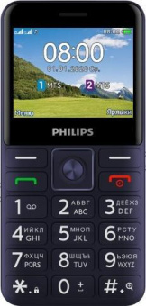 Мобильный телефон Philips E207 Xenium 32Mb синий моноблок 2Sim 2.31" 240x320 Nucleus 0.08Mpix GSM900/1800 FM microSD max32Gb от магазина РЭССИ