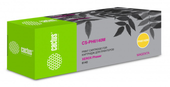 Картридж лазерный Cactus CS-PH6140M 106R01482 пурпурный (2000стр.) для Xerox Phaser 6140 от магазина РЭССИ
