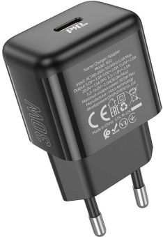 Сетевое зар./устр. Hoco N32 Glory Black 30W (PD+QC+AFC) USB-C универсальное черный от магазина РЭССИ
