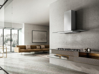 Вытяжка каминная Elica Flat Glass Plus IX/A/60 нержавеющая сталь управление: кнопочное (1 мотор) от магазина РЭССИ