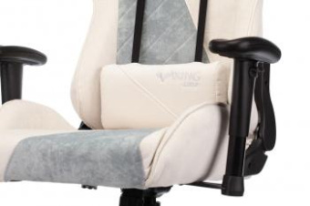 Кресло игровое Zombie VIKING X Fabric белый/серо-голубой с подголов. крестов. пластик от магазина РЭССИ