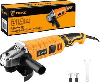 Углошлифовальная машина Deko DKAG1500-150 1500Вт 11000об/мин рез.шпин.:M14 d=150мм от магазина РЭССИ