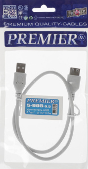 Кабель-удлинитель Premier 5-905 USB A(m) USB 2.0 A (f) 0.5м (5-905 0.5) серый от магазина РЭССИ