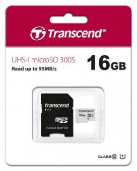 Флеш карта microSDHC 16Gb Class10 Transcend TS16GUSD300S-A + adapter от магазина РЭССИ