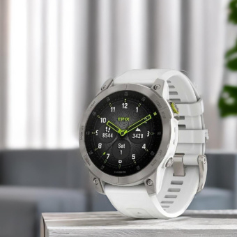 Смарт-часы Garmin Epix Gen 2 Sapphire 33.02мм 1.3" AMOLED корп.титан рем.белый (010-02582-21) от магазина РЭССИ