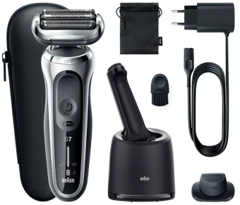 Бритва сетчатая Braun Series 7 71-S7200cc реж.эл.:3 питан.:аккум. черный/серебристый от магазина РЭССИ