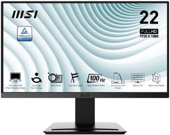 Монитор MSI 21.5" Pro MP223 E2 черный VA LED 16:9 HDMI матовая 3000:1 250cd 178гр/178гр 1920x1080 100Hz DP FHD 2.4кг от магазина РЭССИ