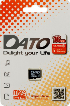 Флеш карта microSDHC 16Gb Class10 Dato DTTF016GUIC10 w/o adapter от магазина РЭССИ