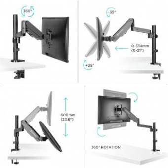 Кронштейн для мониторов Onkron G70 черный 13"-34" макс.8кг настольный поворот и наклон верт.перемещ. от магазина РЭССИ