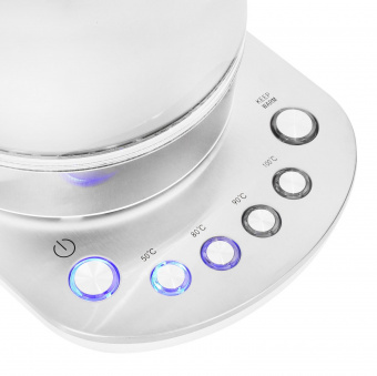 Чайник электрический Hyundai HYK-G4033 1.7л. 2200Вт белый/серебристый (корпус: стекло) от магазина РЭССИ