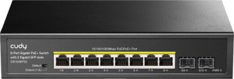 Коммутатор Cudy GS1008PS2 (L2) 8x1Гбит/с 2SFP 8PoE+ 120W неуправляемый от магазина РЭССИ
