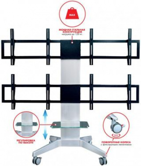 Подставка для телевизора Arm Media PT-STAND-16 серебристый 26"-55" макс.120кг напольный фиксированный от магазина РЭССИ