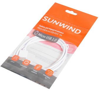 Кабель SunWind USB (m)-micro USB (m) 1м белый от магазина РЭССИ