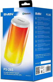 Колонка порт. Sven АС PS-265 белый 10W 1.0 BT/3.5Jack/USB 10м 2000mAh (без.бат) (SV-021344) от магазина РЭССИ