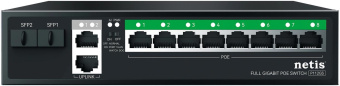 Коммутатор Netis P112GS (L2) 10x1Гбит/с 2SFP 8PoE 120W неуправляемый от магазина РЭССИ