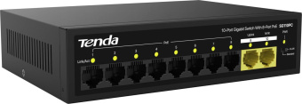 Коммутатор Tenda SG110PC (L2) 10x1Гбит/с 8PoE 95W неуправляемый от магазина РЭССИ