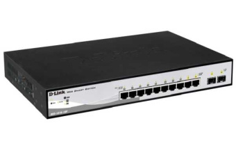 Коммутатор управляемый L2 10 портов RJ45/SFP 10 100 1000 Мб/с PoE 65Вт от магазина РЭССИ