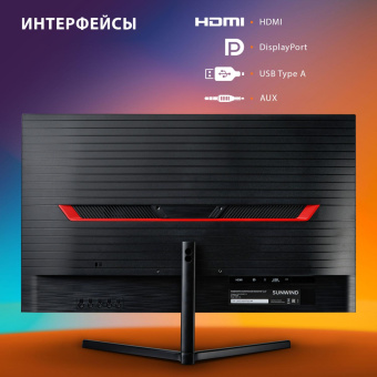 Монитор SunWind 23.8" SUN-M24BG110 черный VA LED 6ms 16:9 HDMI матовая 250cd 178гр/178гр 1920x1080 165Hz DP FHD USB 2.6кг от магазина РЭССИ