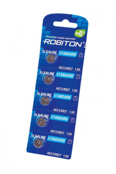Элемент питания ROBITON STANDARD R-AG7-0-BL5 (0% Hg) AG7 LR926 399 LR57 BL5 от магазина РЭССИ