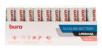 Батарея Buro Alkaline LR03 AAA (40шт) коробка от магазина РЭССИ