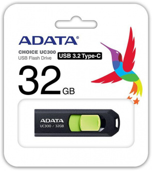 Флеш Диск A-Data 32Gb Type-C UC300 ACHO-UC300-32G-RBK/GN USB3.2 черный/зеленый от магазина РЭССИ