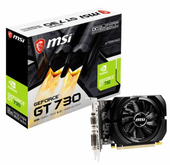 Видеокарта MSI PCI-E N730K-2GD3/OCV5 NVIDIA GeForce GT 730 2Gb 64bit GDDR3 1006/1600 DVIx1 HDMIx1 CRTx1 HDCP Ret low profile от магазина РЭССИ