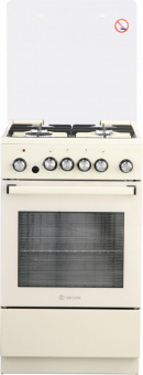 Плита Комбинированная De Luxe 5040.41гэ (кр) ЧР-013 бежевый (стеклянная крышка) реш.чугун от магазина РЭССИ