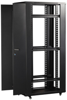 Шкаф серверный Lanmaster (TWT-CBB-22U-6X8-G1) напольный 22U 600x800мм пер.дв.стекл задн.дв.двуст. 2 бок.пан. 800кг черный IP20 от магазина РЭССИ