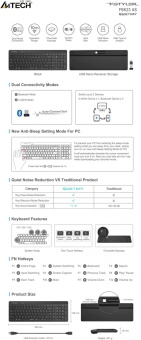 Клавиатура A4Tech Fstyler FBK23 AS черный USB беспроводная BT/Radio (FBK23 AS) от магазина РЭССИ
