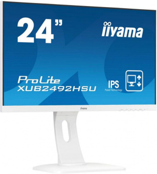 Монитор Iiyama 23.8" ProLite XUB2492HSU-W1 белый IPS LED 16:9 HDMI M/M матовая HAS Piv 1000:1 250cd 178гр/178гр 1920x1080 VGA DP FHD USB 5.4кг от магазина РЭССИ