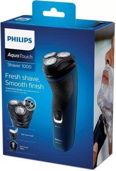 Бритва роторная Philips S1121/41 реж.эл.:3 питан.:аккум. черный от магазина РЭССИ